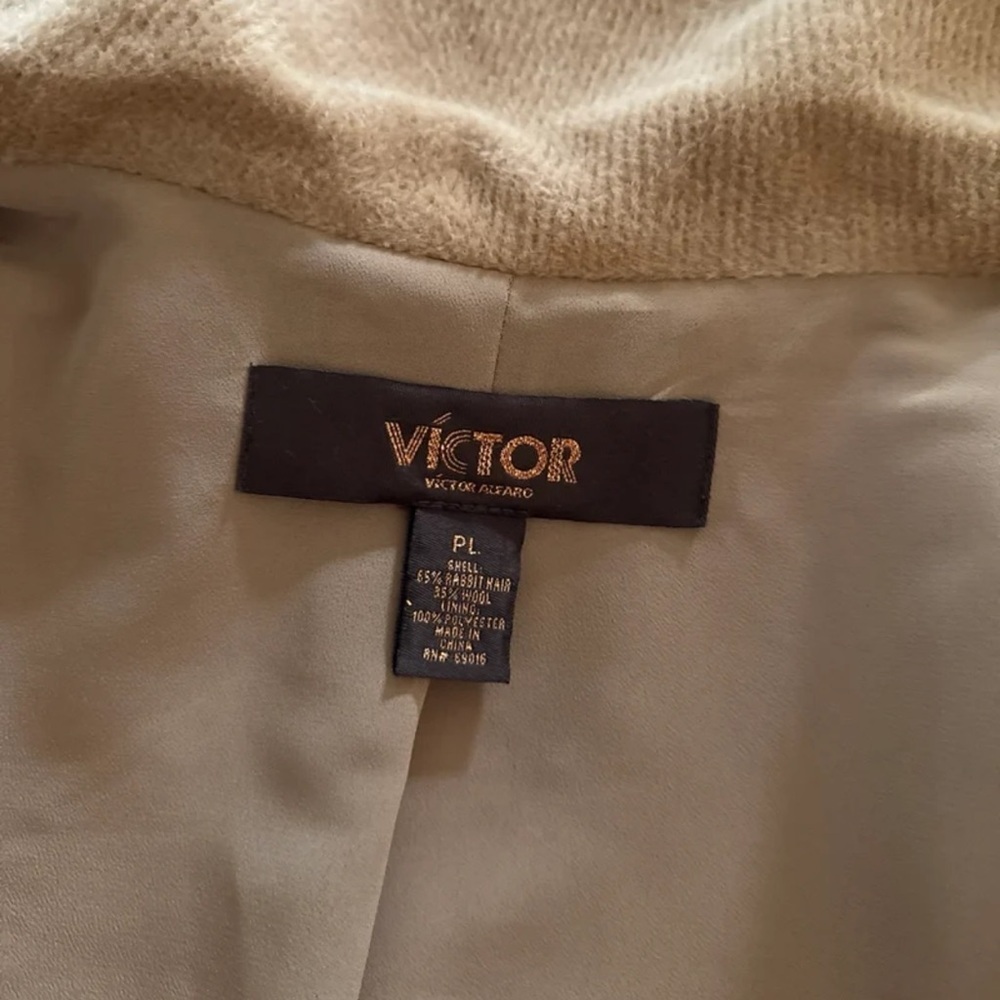 Victor Alfaro Rabbit Hair Wool Luxury Blend Coat Womens Tan Brown
size Large - Picture 8 of 12